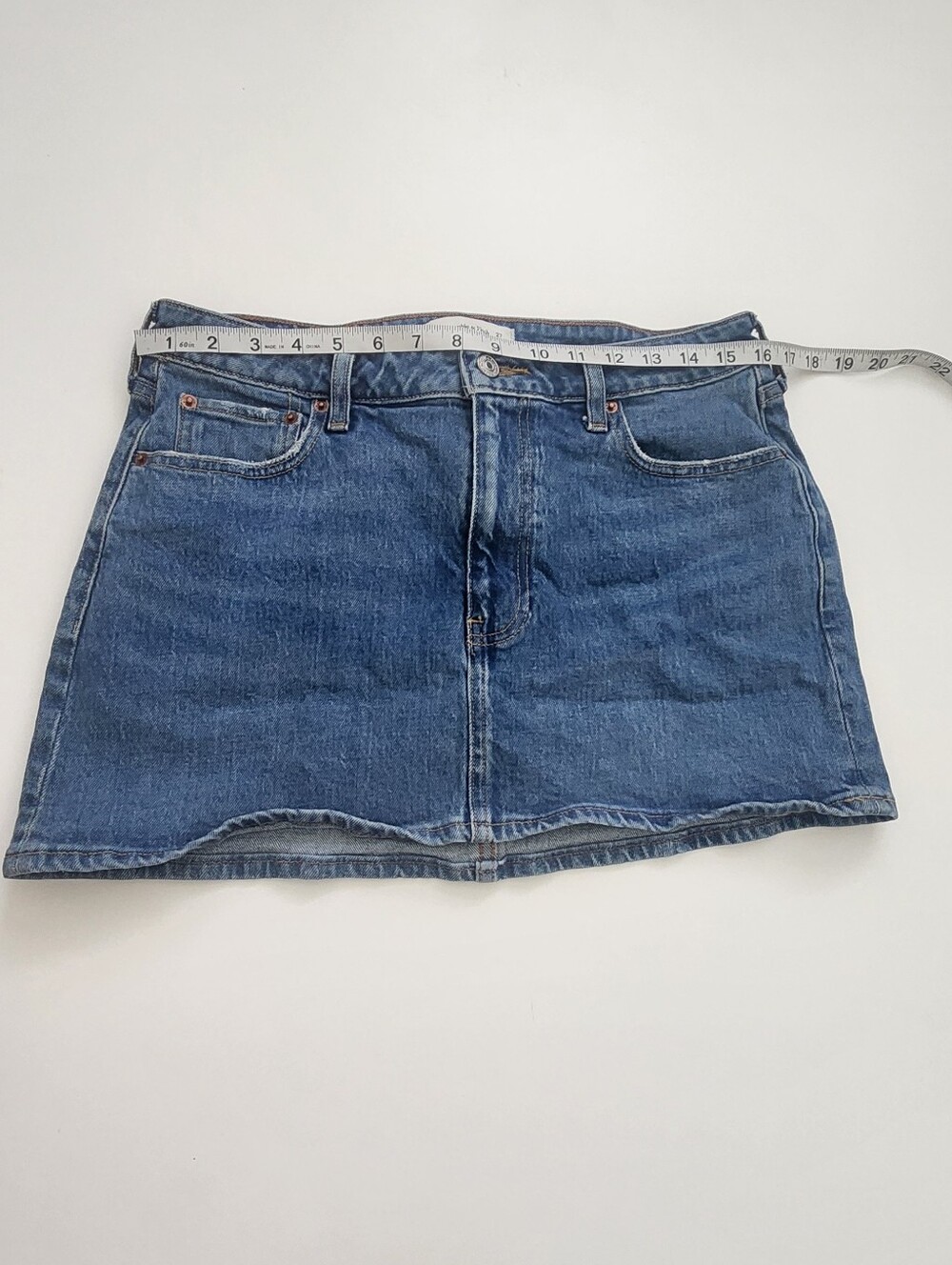 Abercrombie & Fitch Curve Love Denim Skort Size 27 Medium Wash